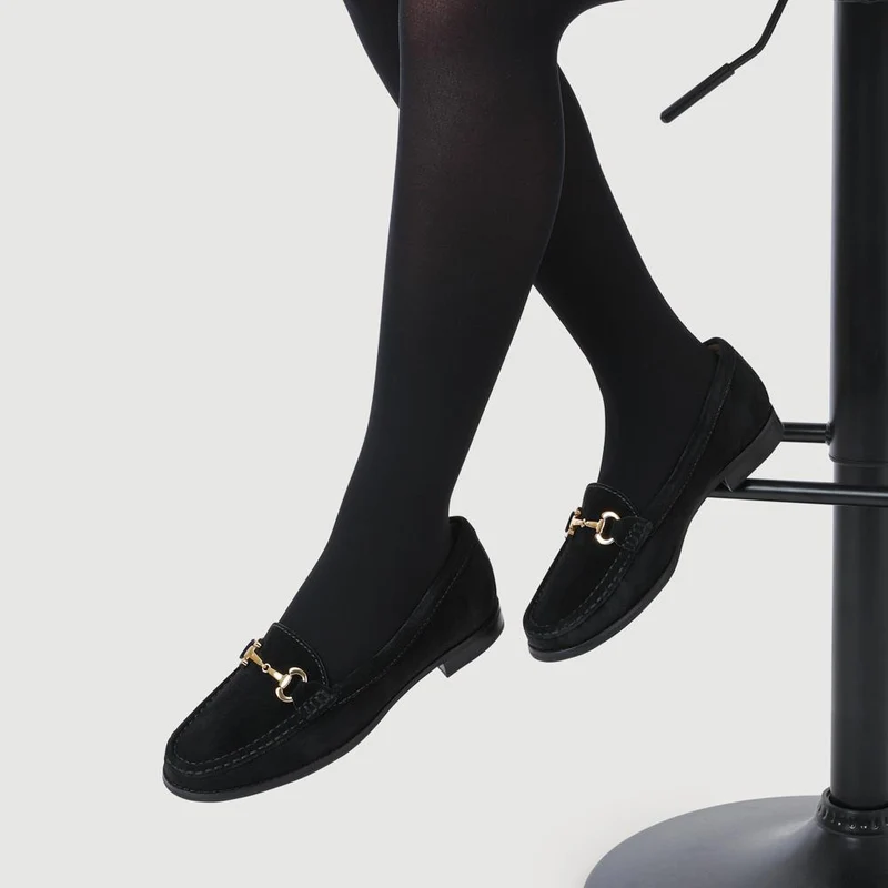 Lex Suede Leather Loafers - LEX / 328 249 - Black Suede