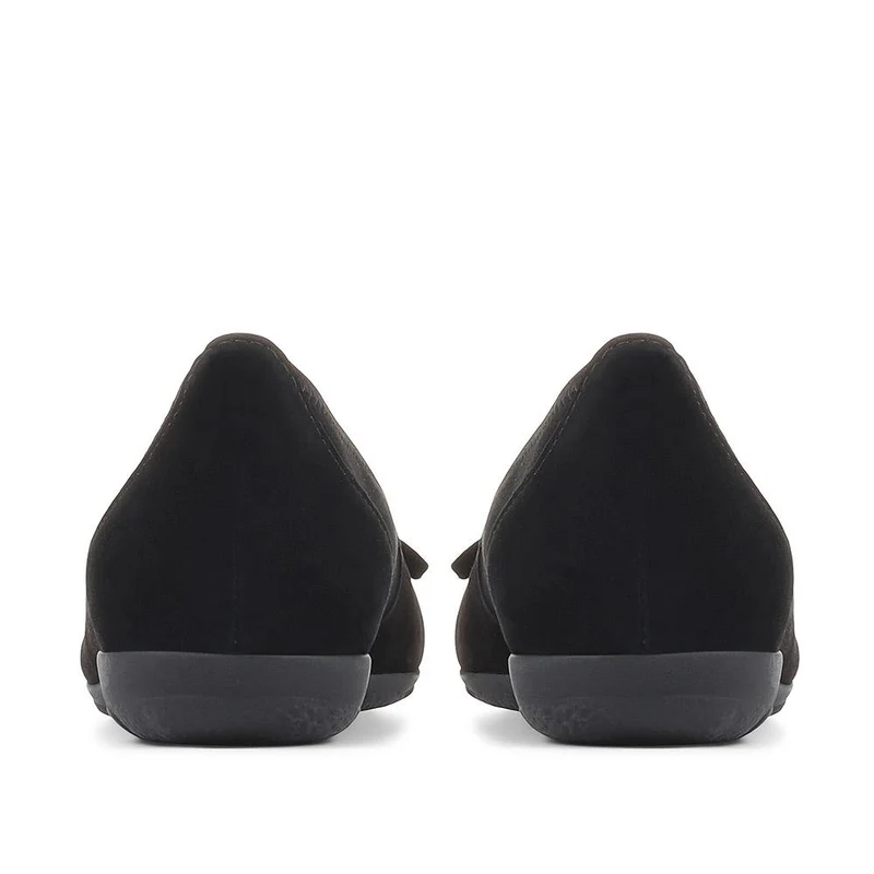 Ring Leather Ballet Pumps - GAB36539 / 323 033 - Black Suede