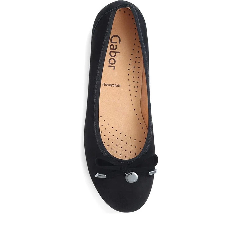 Ring Leather Ballet Pumps - GAB36539 / 323 033 - Black Suede