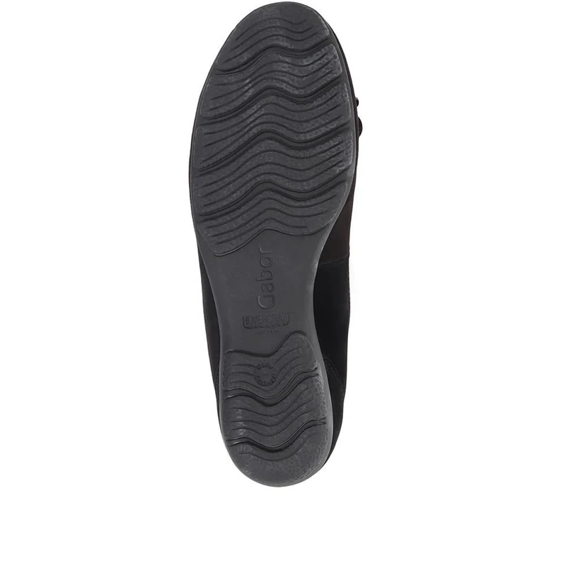 Ring Leather Ballet Pumps - GAB36539 / 323 033 - Black Suede