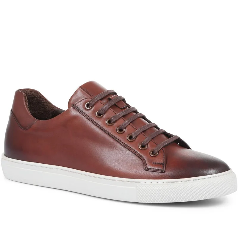 Simon Leather Men's Trainers - SIMON / 319 270 - Cognac Leather