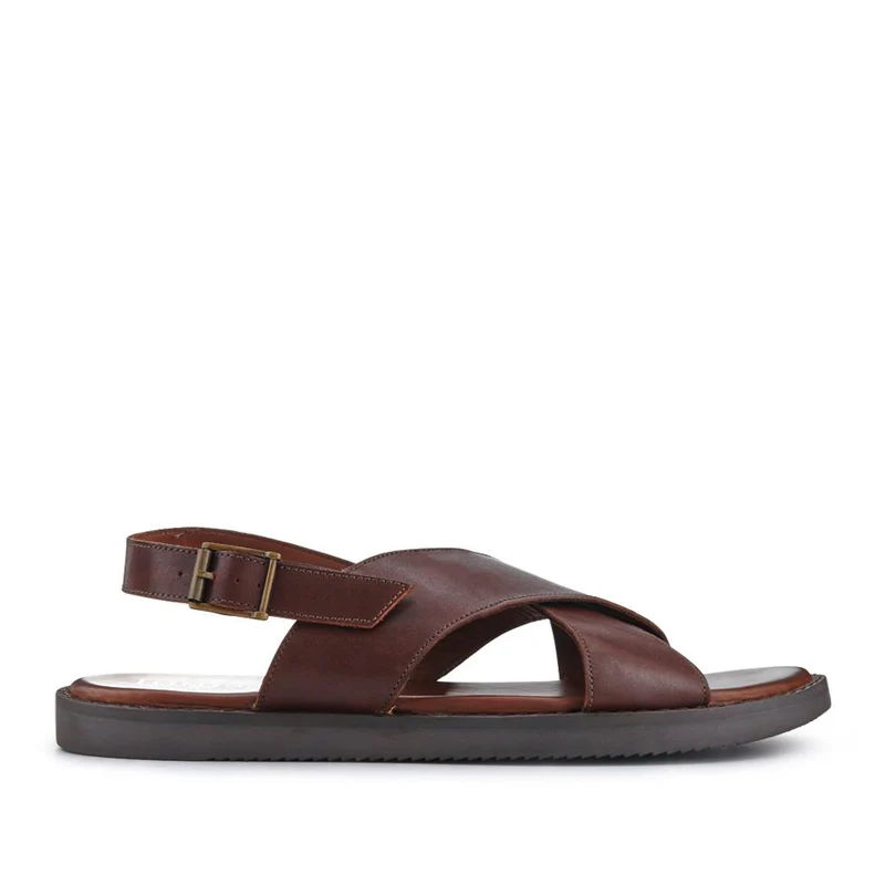 Westbury Leather Buckled Sandals - WESTBURY / 327 026 - Dark Brown