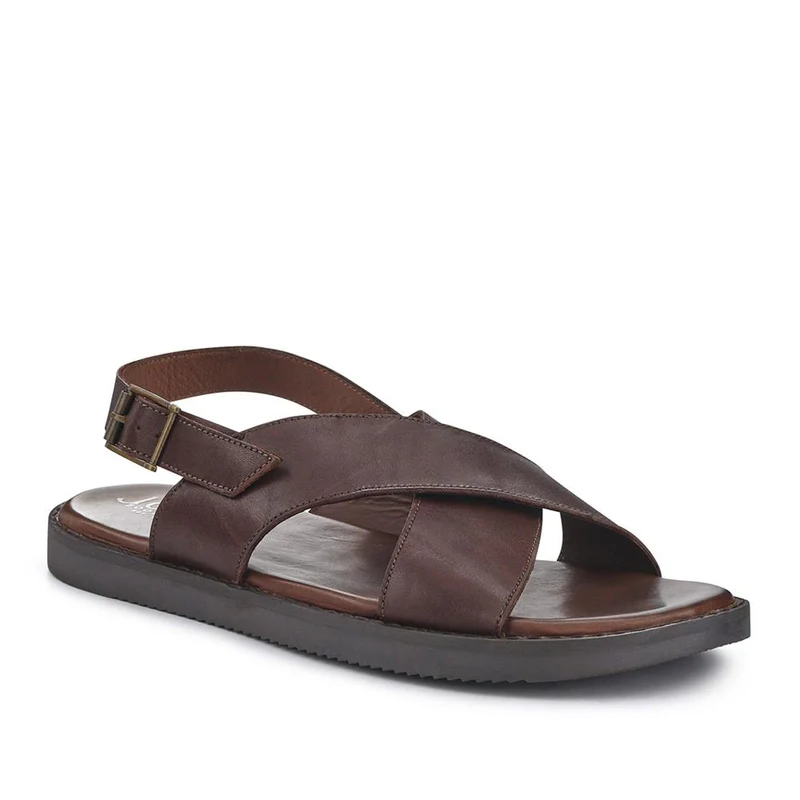 Westbury Leather Buckled Sandals - WESTBURY / 327 026 - Dark Brown