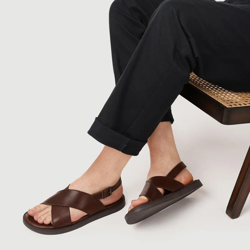 Westbury Leather Buckled Sandals - WESTBURY / 327 026 - Dark Brown