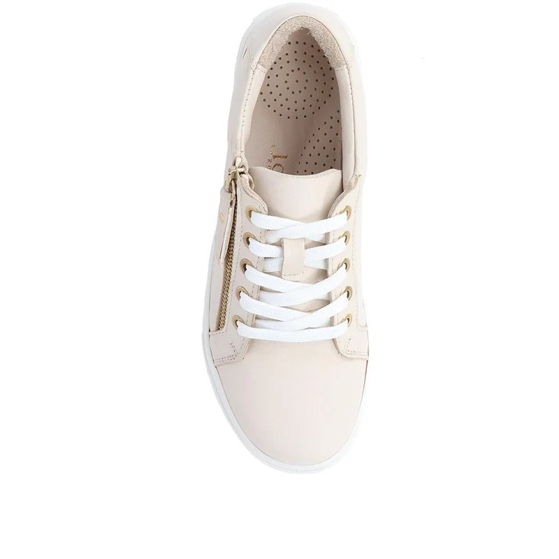 Padova2 Leather Lace-Up Trainers - PADOVA2 / 324 917 - Stone