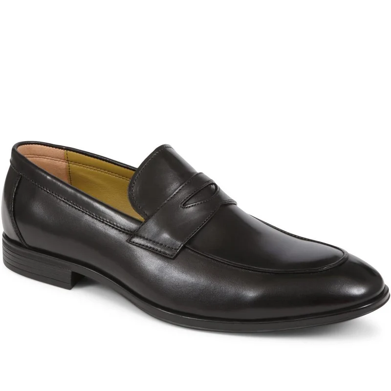 Rushden Leather Penny Loafers - RUSHDEN / 323 643 - Black