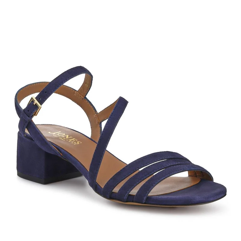 Ginette Wide-Fit Leather Sandals - GINETTEWIDE / 327 388 - Navy Suede