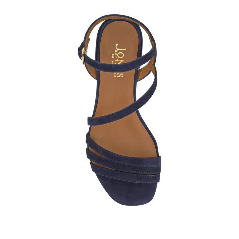 Ginette Wide-Fit Leather Sandals - GINETTEWIDE / 327 388 - Navy Suede