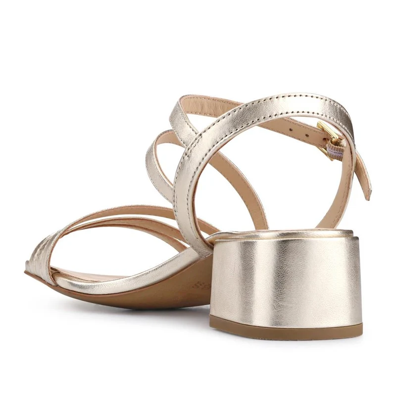 Ginette Wide-Fit Leather Sandals - GINETTEWIDE / 327 388 - Gold