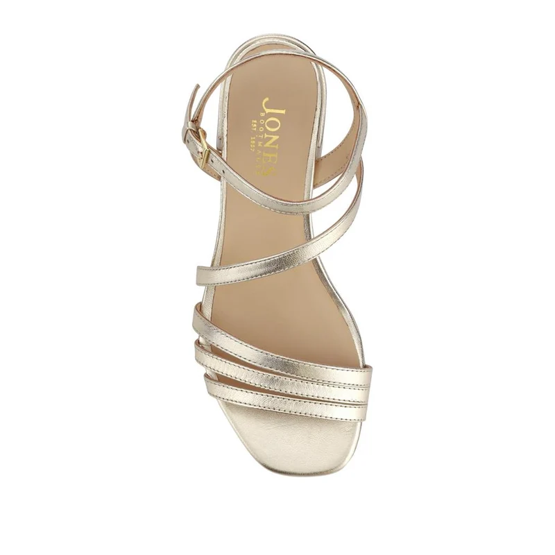 Ginette Wide-Fit Leather Sandals - GINETTEWIDE / 327 388 - Gold