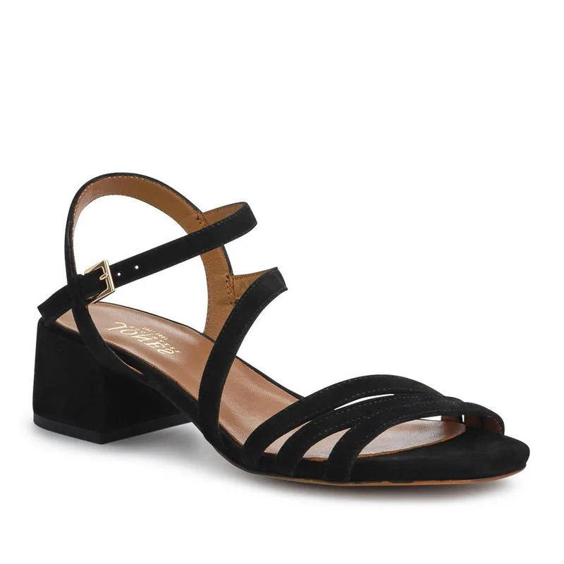 Ginette Wide-Fit Leather Sandals - GINETTEWIDE / 327 388 - Black